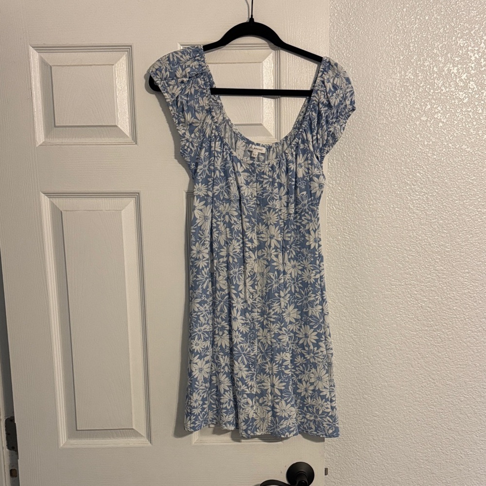 Blu Pepper Floral Sky Blue and White Mini Dress